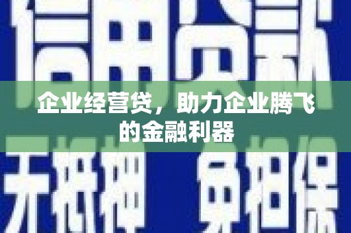 武汉企业经营贷，助力企业腾飞的金融利器