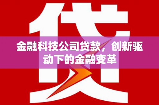 武汉金融科技公司贷款，创新驱动下的金融变革