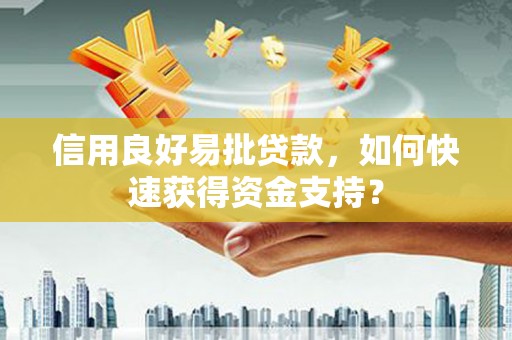 武汉信用良好易批贷款，如何快速获得资金支持？