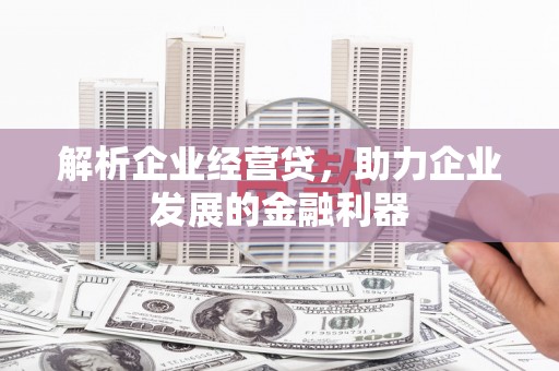 武汉解析企业经营贷，助力企业发展的金融利器
