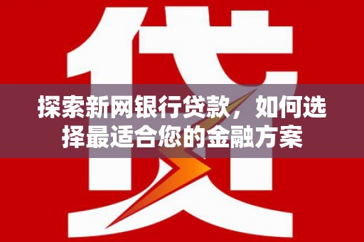 武汉探索新网银行贷款，如何选择最适合您的金融方案
