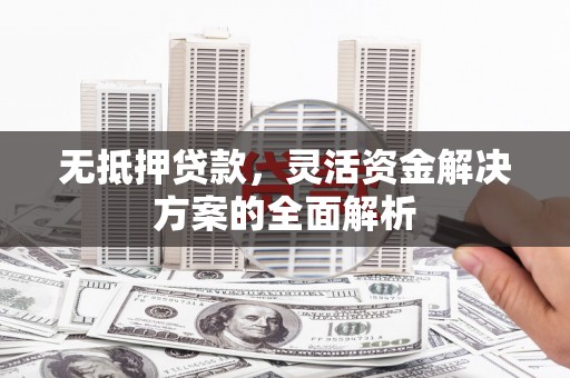 武汉无抵押贷款，灵活资金解决方案的全面解析