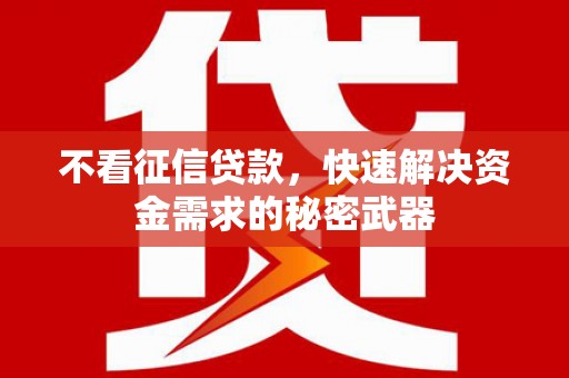 武汉不看征信贷款，快速解决资金需求的秘密武器