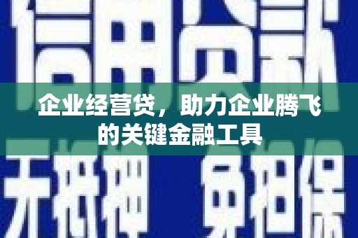 武汉企业经营贷，助力企业腾飞的关键金融工具