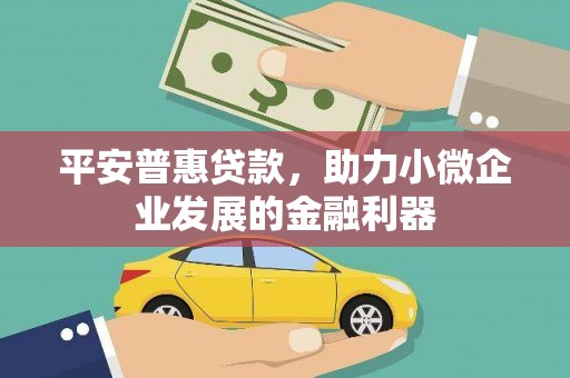 武汉平安普惠贷款，助力小微企业发展的金融利器