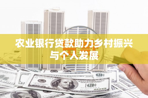 武汉农业银行贷款助力乡村振兴与个人发展