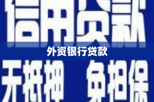武汉外资银行贷款